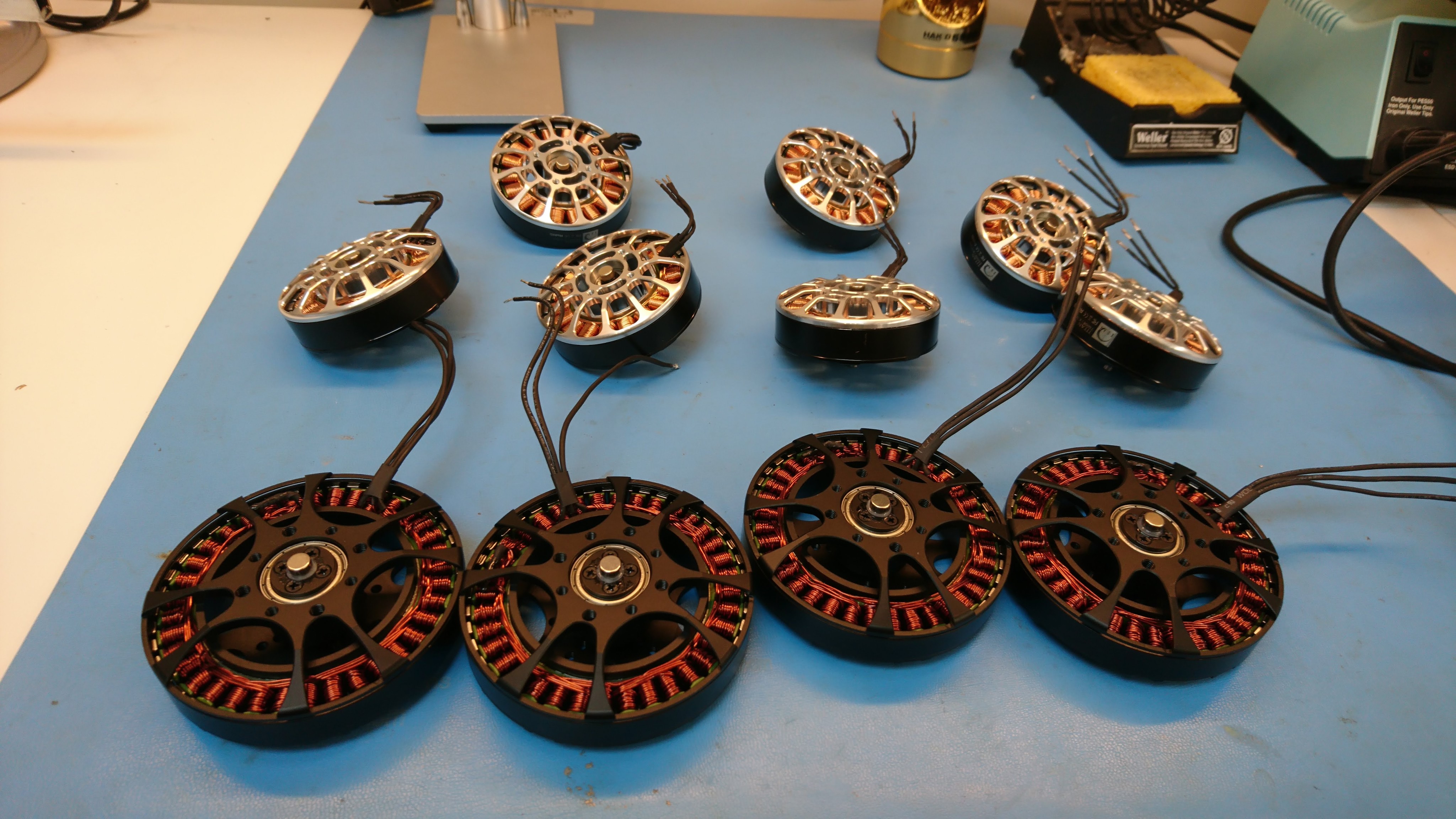 Motors with magnets attached