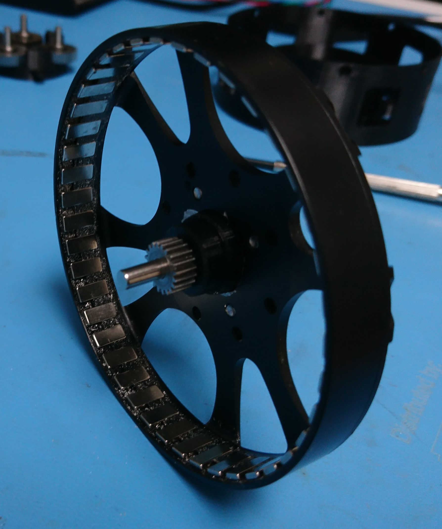 Rotor with sun gear, inside view