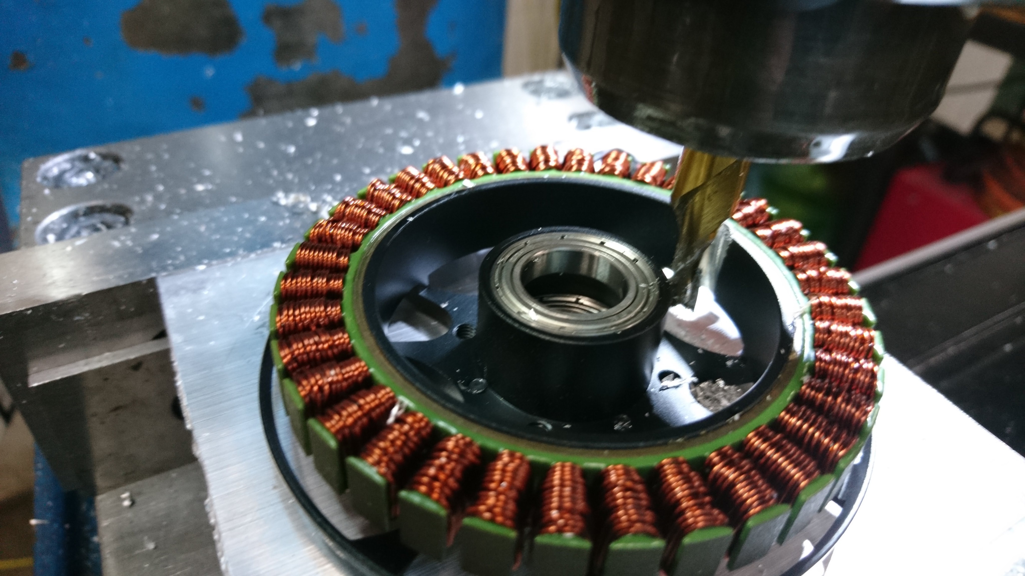 Stator mounted and fractionally machined