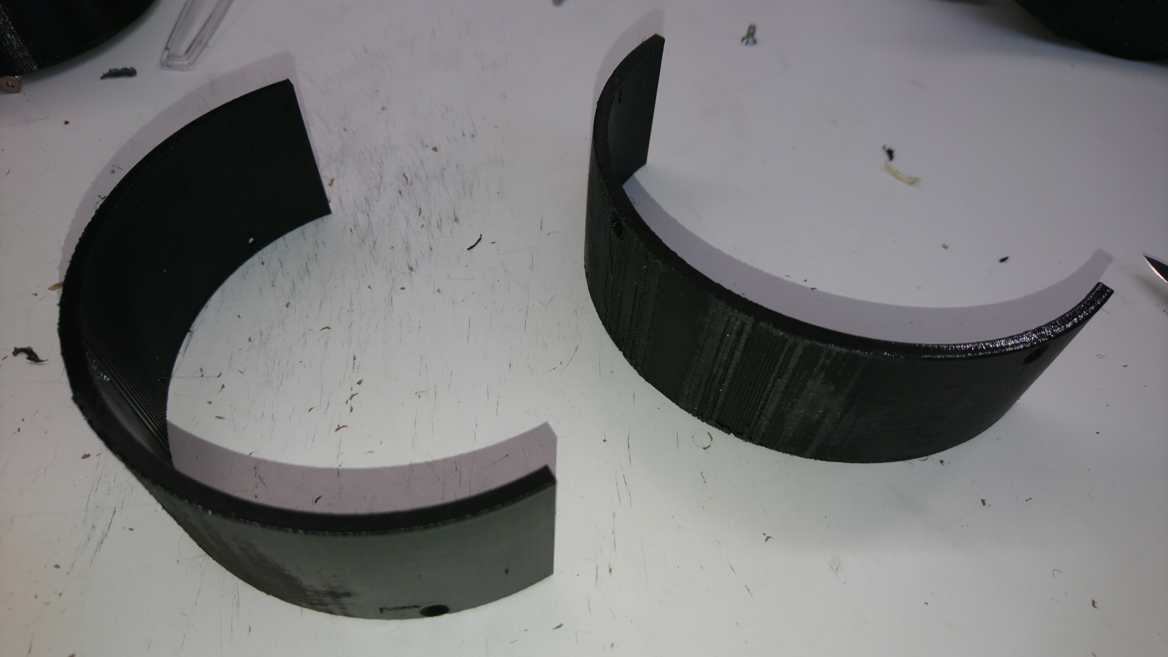 The two halves of the reinforcing ring