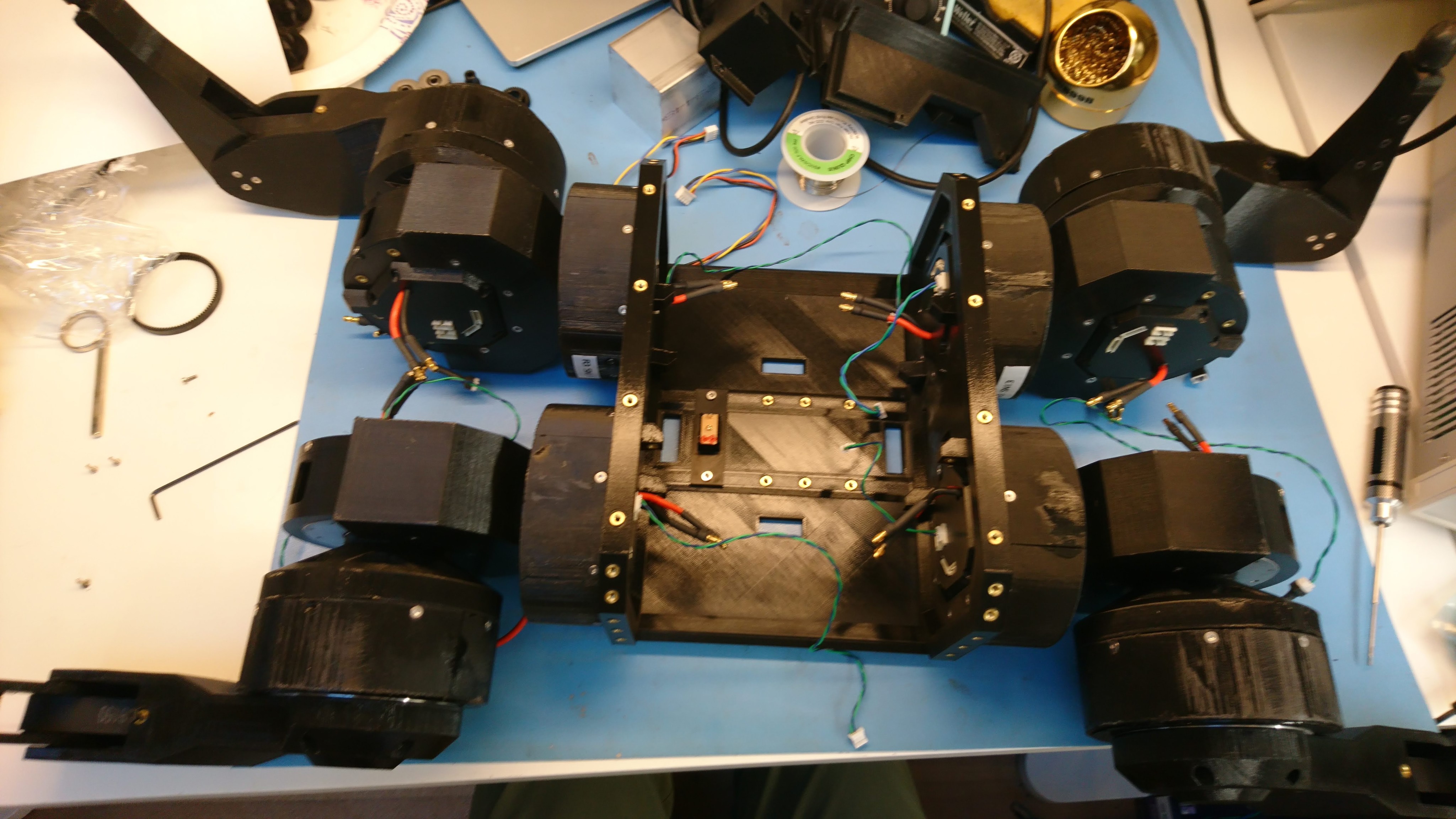 Legs re-attached to new chassis!