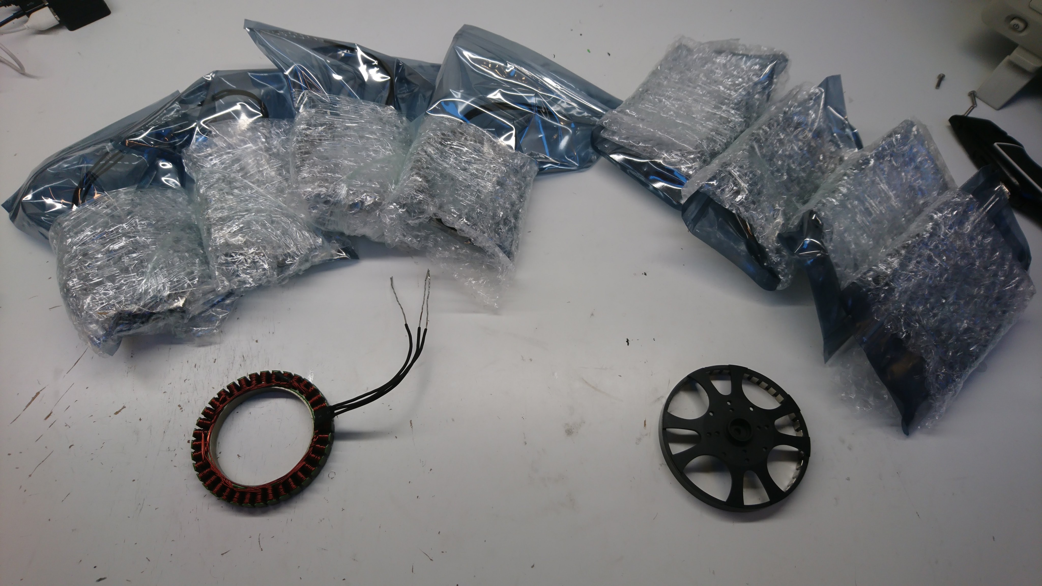 A sample batch of custom rotors and stators