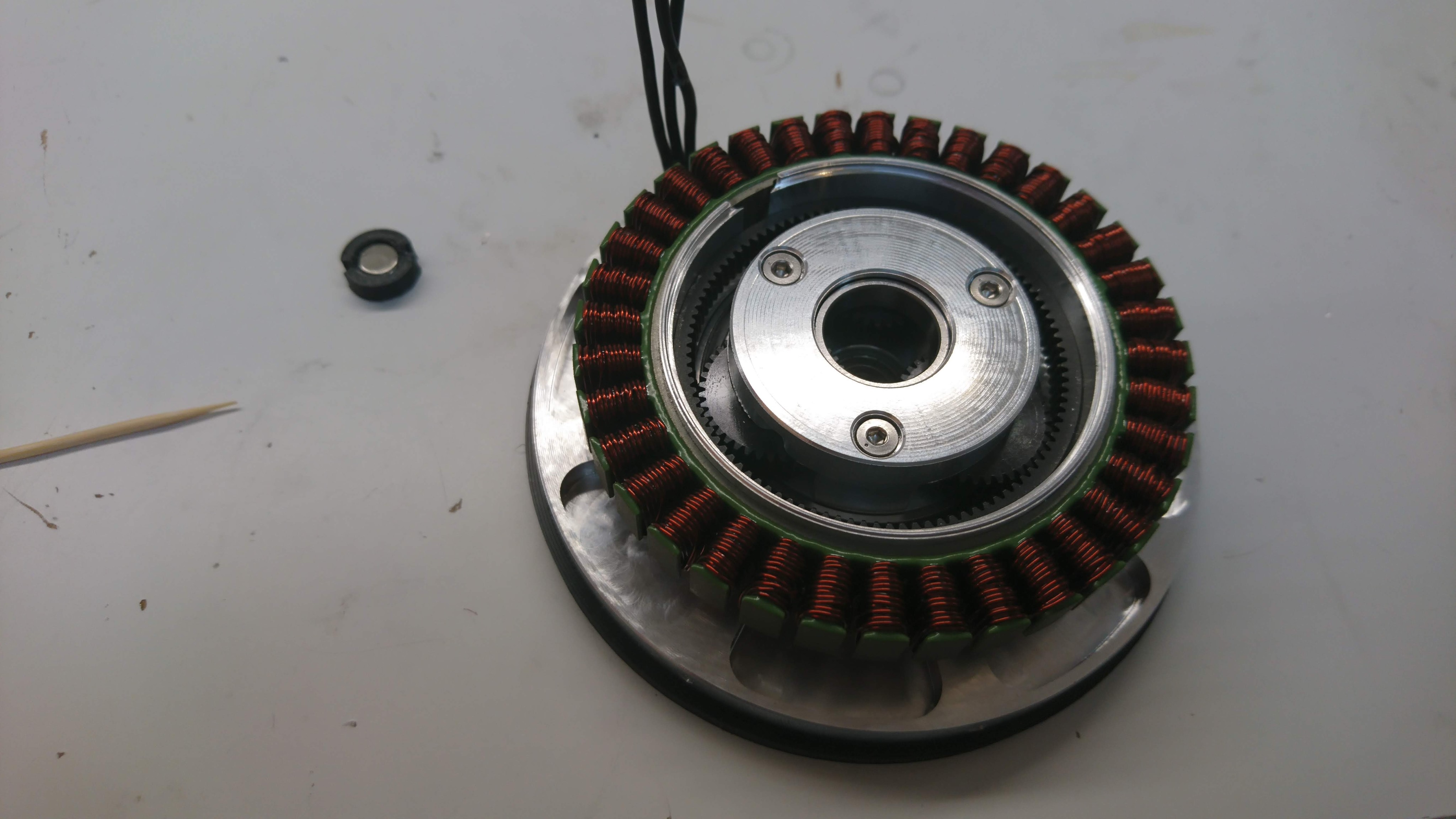 Planet input, gears, and shafts installed