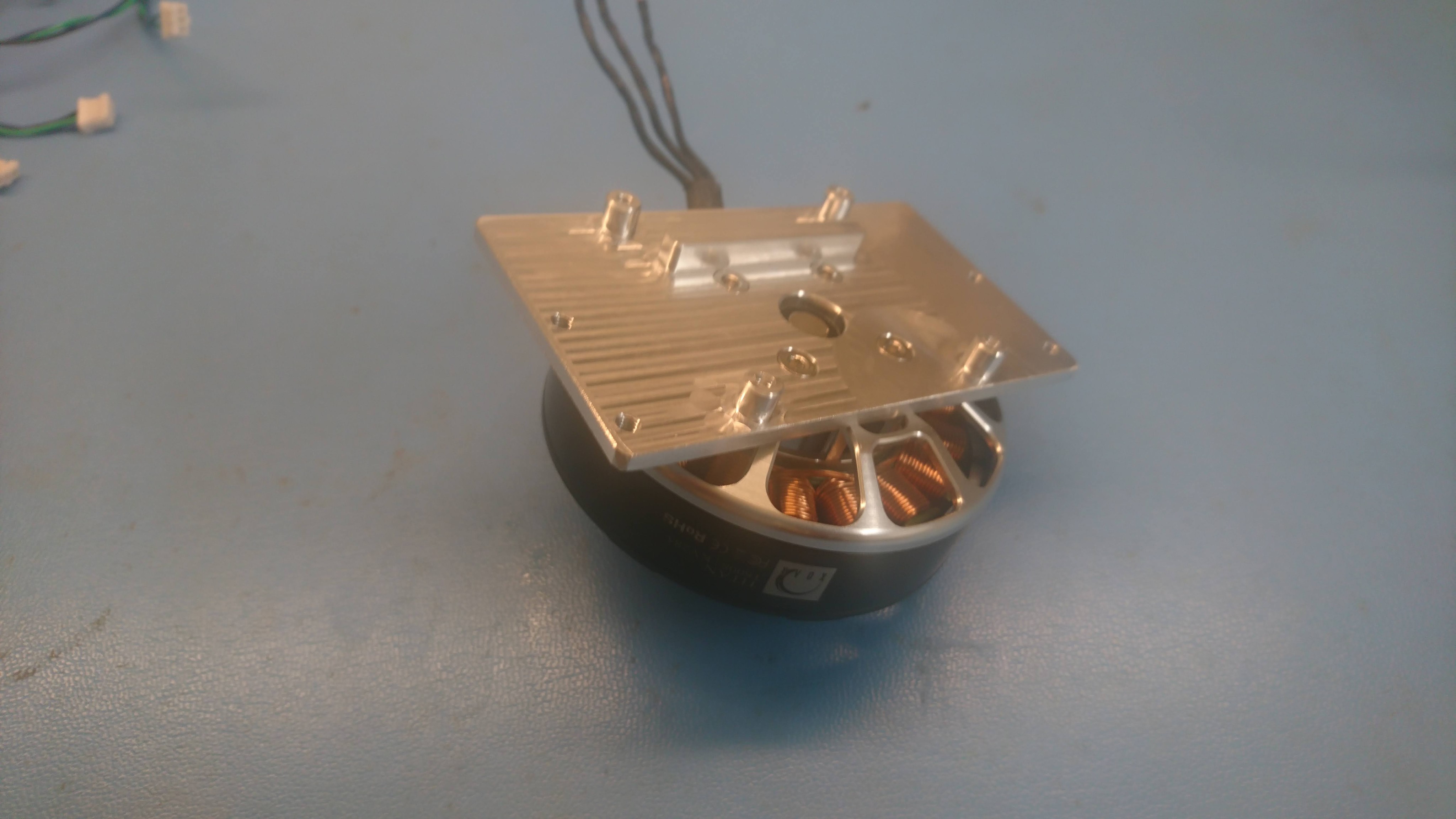 A motor mounted on the bracket