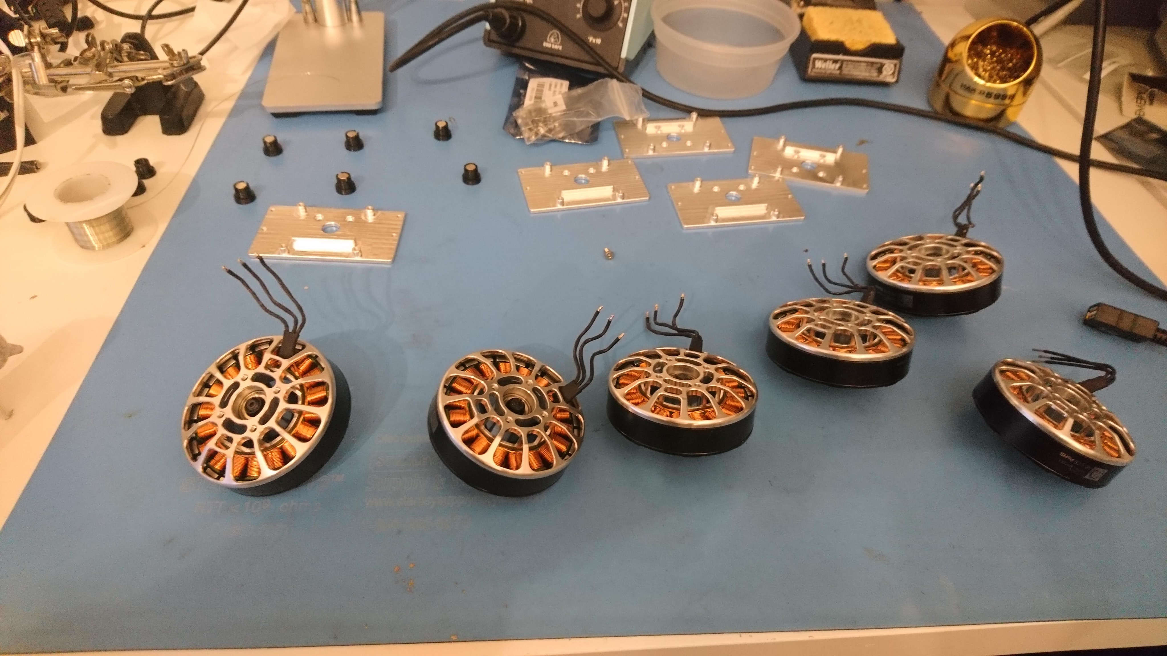 Motors getting ready for installation