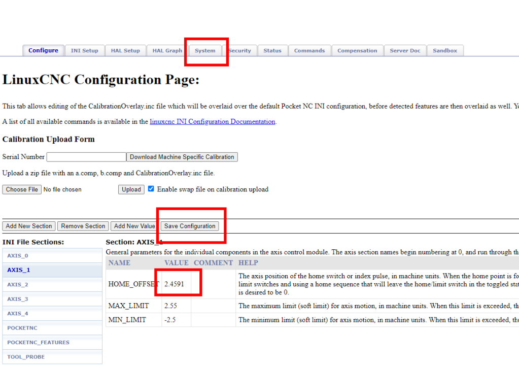 Step 6: Change value, select Save, then Sytem