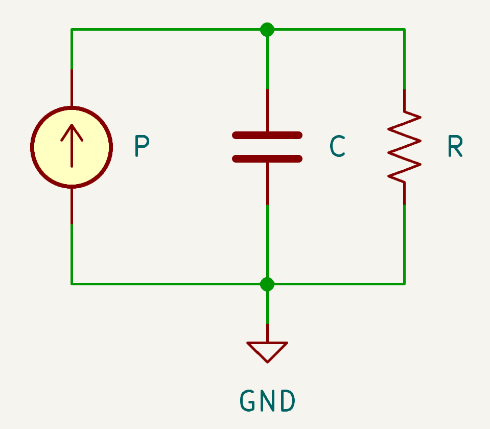 Equivalent electrical model for thermal system