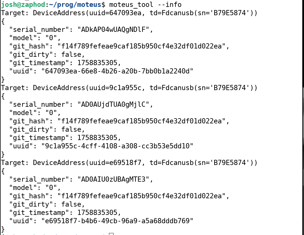 moteus_tool discovering devices with the same CAN ID