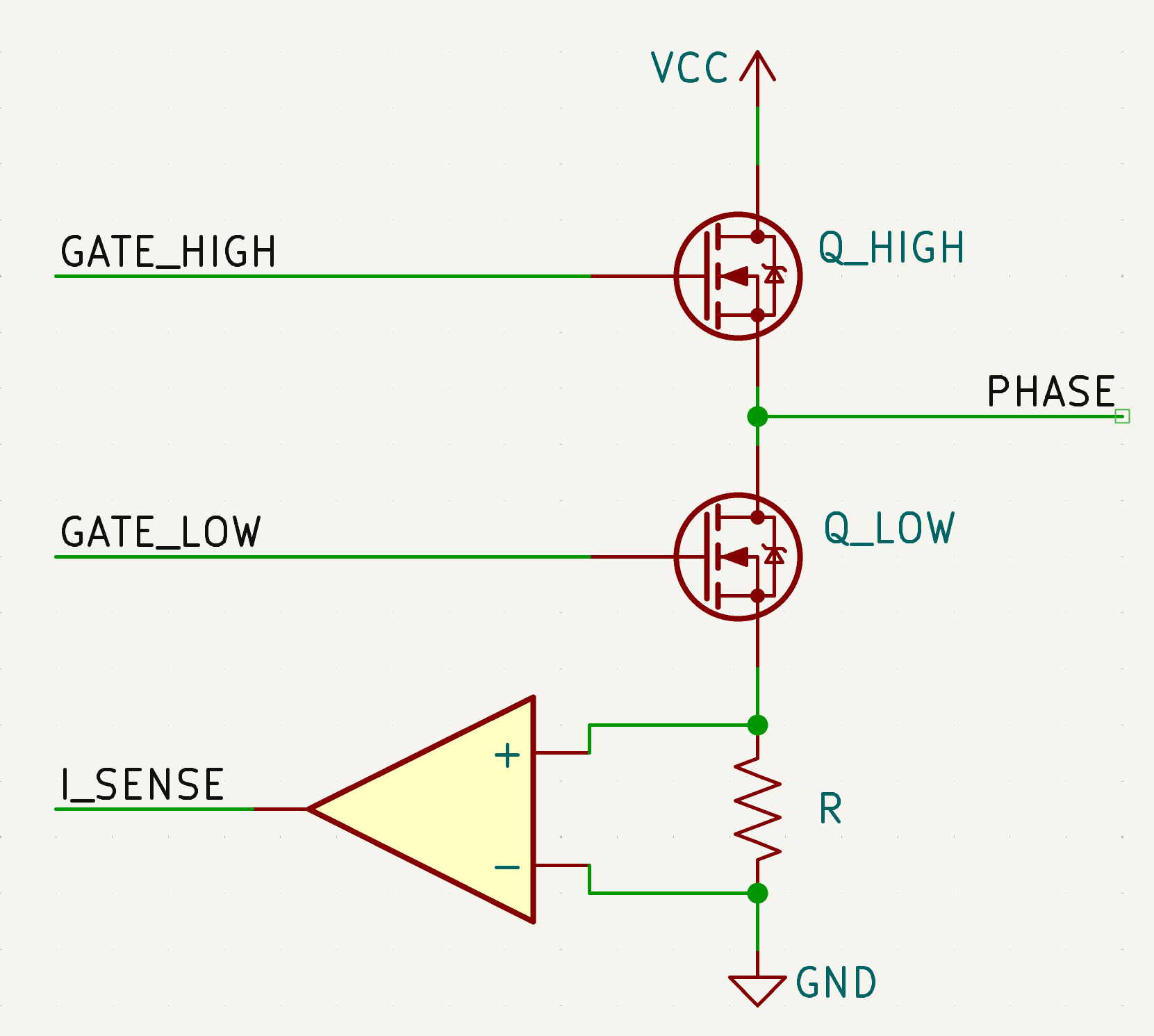 A typical half H-bridge schematic